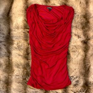 Express cowl neck, ruched top